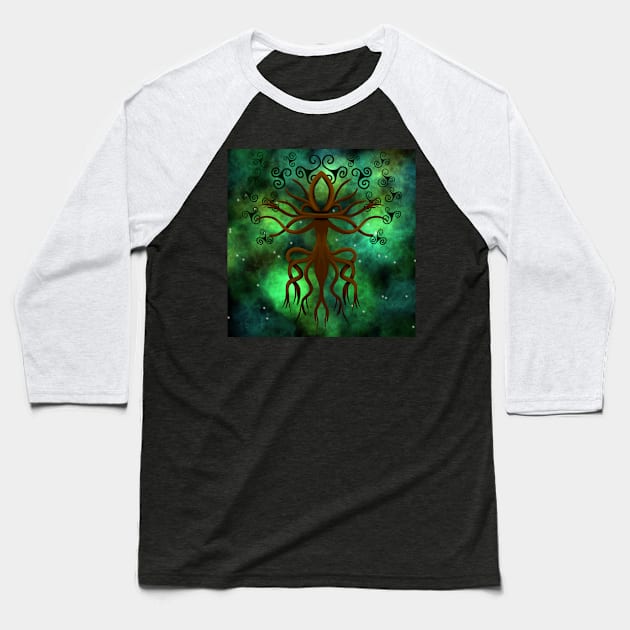 Yggdrasil with Triquetra Baseball T-Shirt by Kcinnik